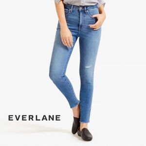 Everlane The High Rise Skinny Ankle Distressed Jean
